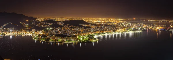 Gece Rio Janeiro Şehrinin Manzara Rio Güney Bölgesi — Stok fotoğraf