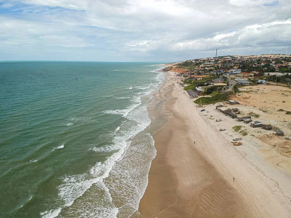 Aerial Krajobraz Plaży Canoa Quebrada Ceara Brazylia — Zdjęcie stockowe