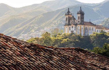 Şehir manzarası Ouro Preto, Brezilya, MG, tarihi Brezilya şehri.