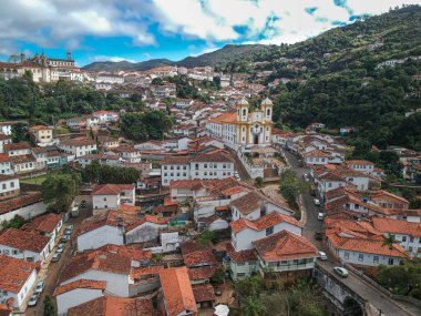 Şehir manzarası Ouro Preto, Brezilya, MG, tarihi Brezilya şehri.