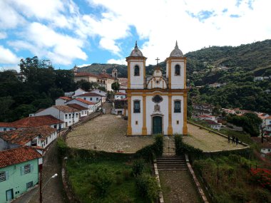 Şehir manzarası Ouro Preto, Brezilya, MG, tarihi Brezilya şehri.