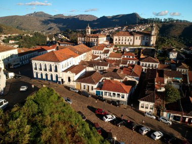 Şehir manzarası Ouro Preto, Brezilya, MG, tarihi Brezilya şehri.