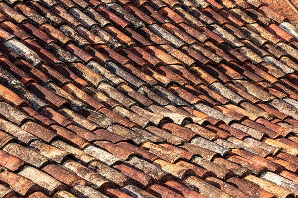 Texture Tuiles Argile Rouge Époque Coloniale Brésilienne Ouro Preto Brésil — Photo