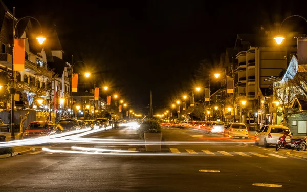 Centre Ville Gramado Rio Grande Sul Brésil Plan Nuit Longue Images De Stock Libres De Droits