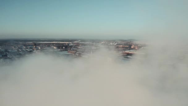 Drone Panoramique Parc Industriel Nombreuses Cheminées Fumée Aciérie Paysage Technogénique — Video