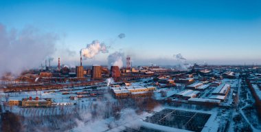 Chelyabinsk üretim bölgesinin havadan panoramik görünümü; kenan ındas