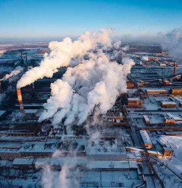 Chelyabinsk üretim bölgesinin havadan panoramik görünümü; kenan ındas
