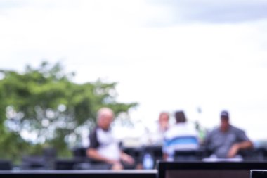 kulüp evi arka plan bulanıklık, golfçü sakin ol oyun golf açık kulüp evinde sonra