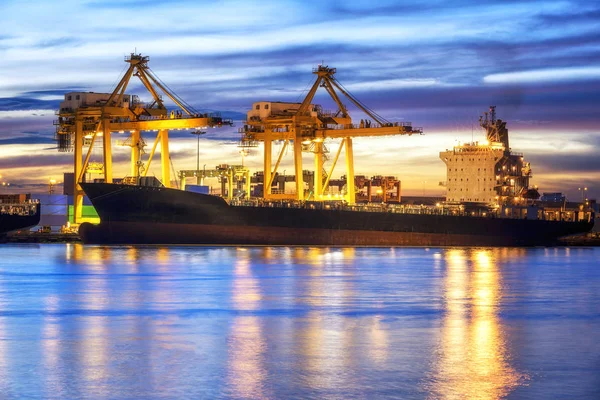 Logística Transporte Contêineres Porto Carga Com Logística Trabalho Indústria Importação — Fotografia de Stock