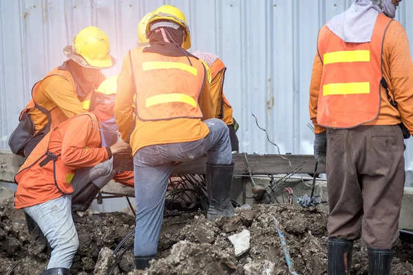 Civiele Bouwvakker Werken Bouwplaats — Stockfoto