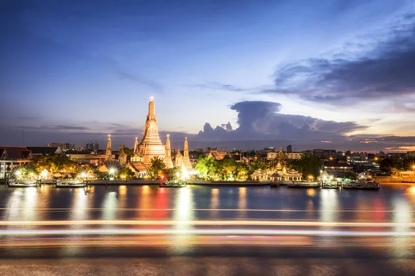 Templo Wat Arun Hora Del Crepúsculo Hito Bangkok Tailandia — Foto de Stock