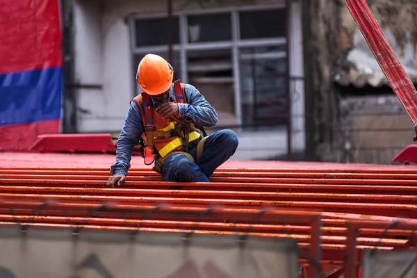 Constructeurs Construction Toiture Bangkok Skytrain North Green Line — Photo