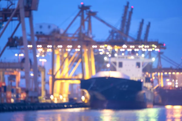 Abstract Vervagen Achtergrond Schip Kraan Import Export Transport — Stockfoto