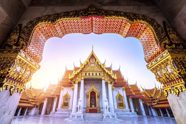 Templo Mármol Wat Benchamabopitr Dusitvanaram Monumento Bangkok Tailandia — Foto de Stock