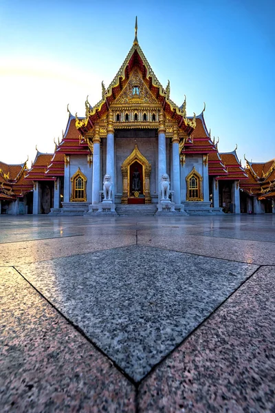 Thai Temple Wat Benchamabopitr Marble Temple Monumento Bangkok Tailandia — Foto de Stock