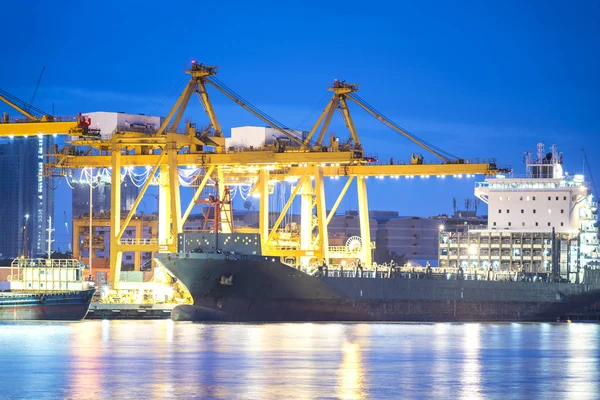 Container Lading Logistieke Overzeese Scheepvaart Importeren Exporteren Van Industriële — Stockfoto