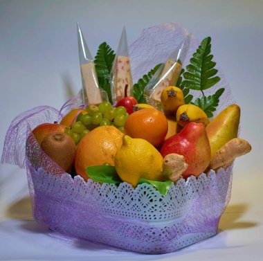 parlak sepet limon portakal