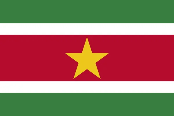 Vlag van Suriname. Verhoudingen en kleuren worden waargenomen. — Stockvector