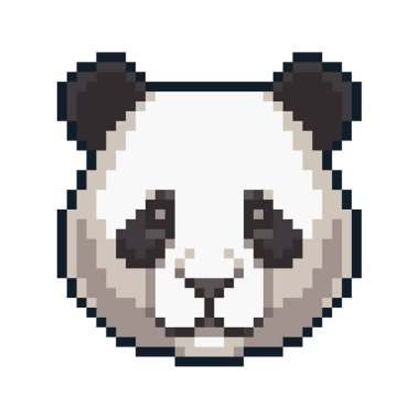 Piksel sanat dev panda beyaz arka plan üzerinde izole.