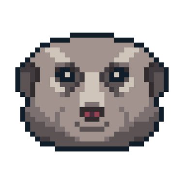 Beyaz arkaplanda pikselli sanat vektörü mirketi izole edildi.