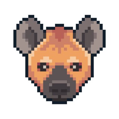 Beyaz arka plan üzerinde izole piksel sanat vektör sırtlan.