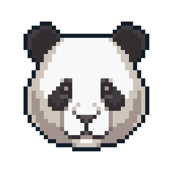 Pixel Art Óriás Panda Elszigetelt Fehér Background — Stock Vector