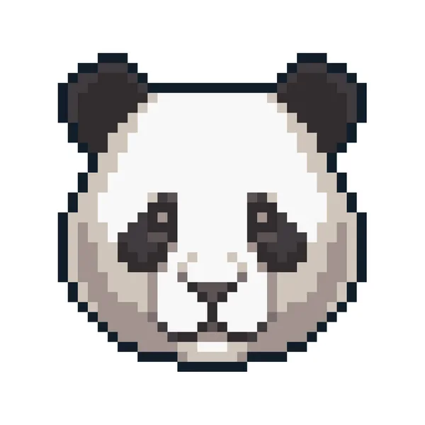 Pixel Art Riesenpanda Isoliert Auf Weißem Hintergrund — Stockvektor