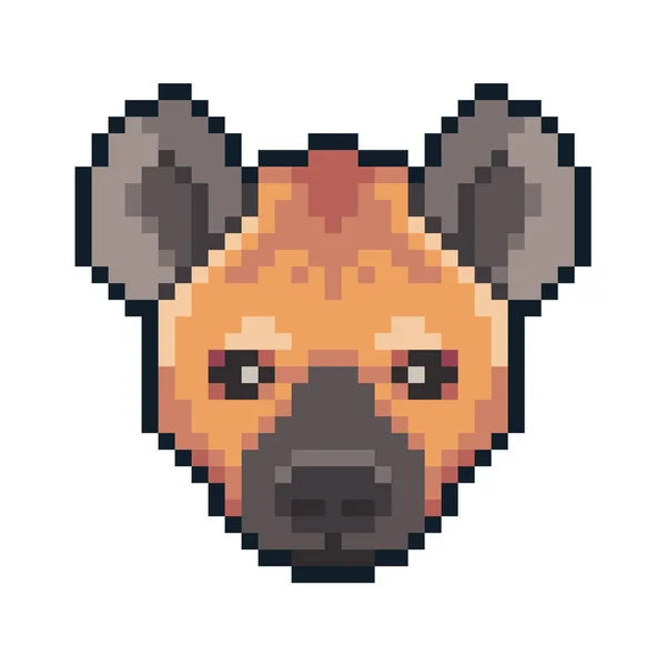 Pixel Konst Vektor Hyena Isolerad Vit Bakgrund — Stock vektor