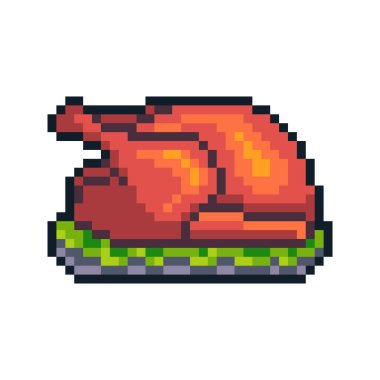 Beyaz arka plan üzerinde izole Türkiye pişmiş piksel sanat.