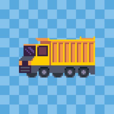 Piksel sanat damperli kamyon araç simgesini.