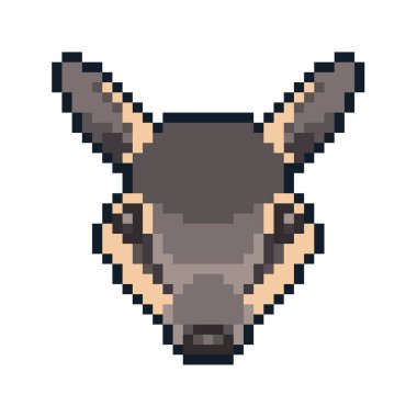 Beyaz arka plan üzerinde izole piksel sanat numbat simgesi.