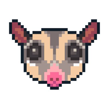 Piksel sanat şeker planör simgesi beyaz arka plan üzerinde izole.