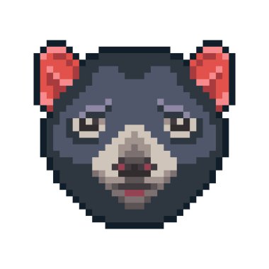 Beyaz arka plan üzerinde izole piksel sanat Tazmanya simgesi.