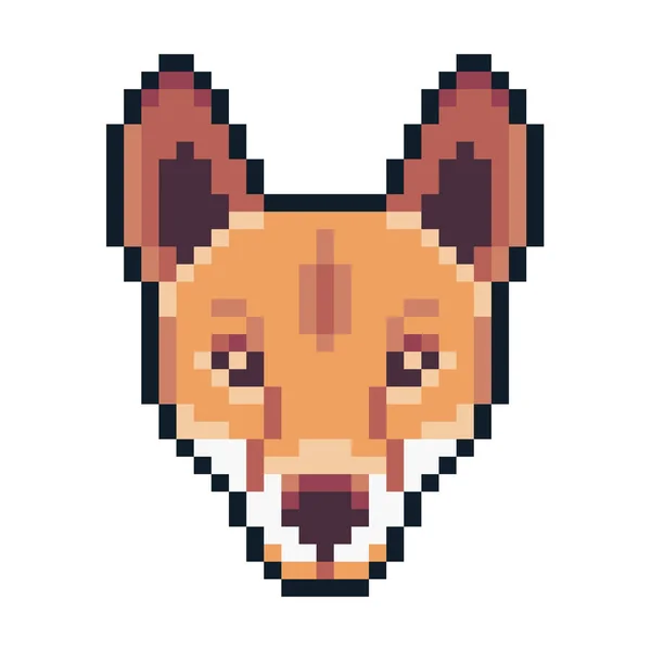 Pixel Art Dingo Icono Aislado Sobre Fondo Blanco — Archivo Imágenes Vectoriales