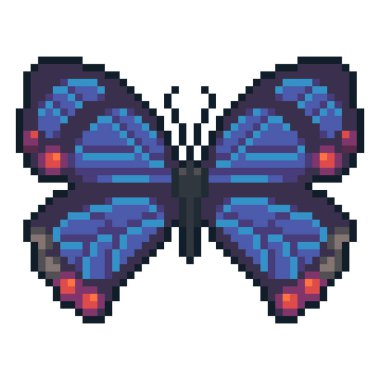 Beyaz arka plan üzerinde izole piksel sanat vektör hairstreak kelebek.