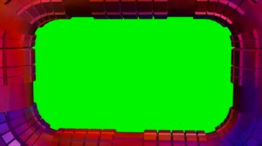 Soyut dönen çerçeve renk yeşil ekranda. Chroma anahtar yeşil ekran çıkardıktan sonra fotoğraf slayt gösterisi için ideal.