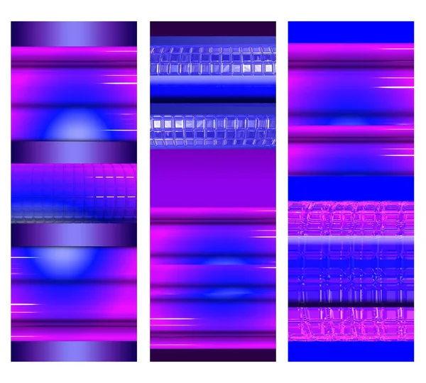 Sitio Web Conjunto Banner Con Formas Abstractas Azul Púrpura —  Fotos de Stock