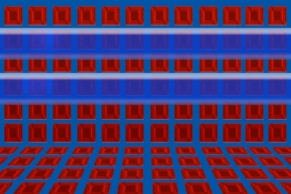 Patterned Background Red Tiles Blue Transparent Banners — Stock Photo, Image