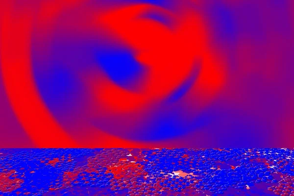 Абстрактний Фон Гранжевою Стіною Текстурованою Підлогою Червоно Синій — стокове фото