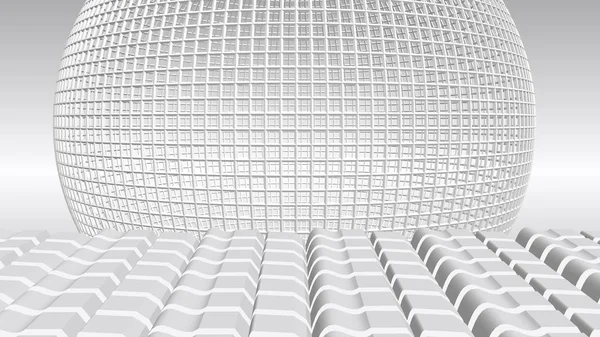 Bílé Pozadí Abstraktní Vzorované Podlahy Zaoblené Mříž — Stock fotografie