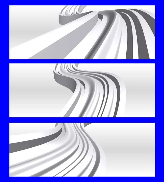 abstract white web banner set with curved rectangles