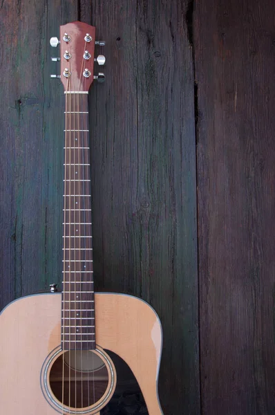 Akustisk Guitar Nærbillede - Stock-foto