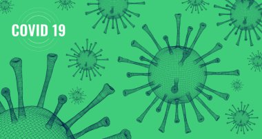 Virüs sancak kavramları. Renkli grafik varyantlar. Coronavirus. COVID-19