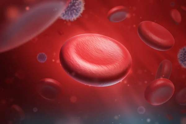 Μικροσκοπική Θέα Αίματος Ιατρική Απεικόνιση Κόκκινα Και Λευκά Αιμοσφαίρια Επεξεργασία — Φωτογραφία Αρχείου