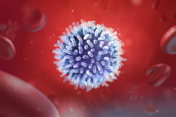 Kan mikroskobik görüntüsü. Üç boyutlu tıbbi illüstrasyon. Kırmızı ve beyaz kan hücreleri. Resim duvar kağıdı oluşturucu