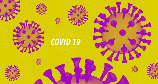 Virusspandoeken Kleur Grafische Varianten Coronavirus Covid — Stockfoto