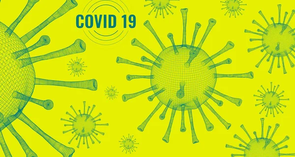 Concepciones Banner Virus Variantes Gráficas Color Coronavirus Covid — Foto de Stock