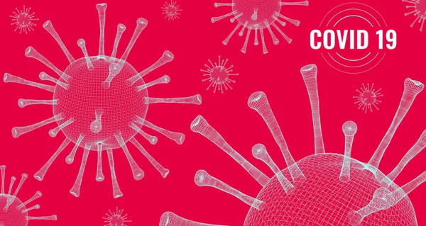 Concepciones Banner Virus Variantes Gráficas Color Coronavirus Covid — Foto de Stock