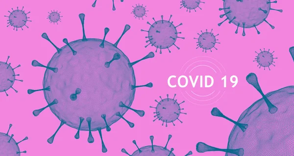 Concezioni Banner Virus Varianti Grafiche Colori Coronavirus Covid — Foto Stock