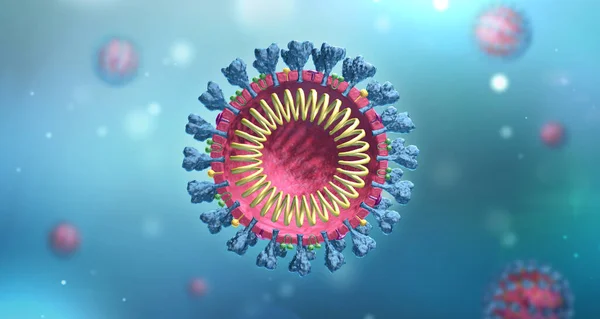 Virüs Enfeksiyonu Yapı Modelini Kapatıyor Tıbbi Duvar Kağıdı Virüsün Mikroskobik — Stok fotoğraf